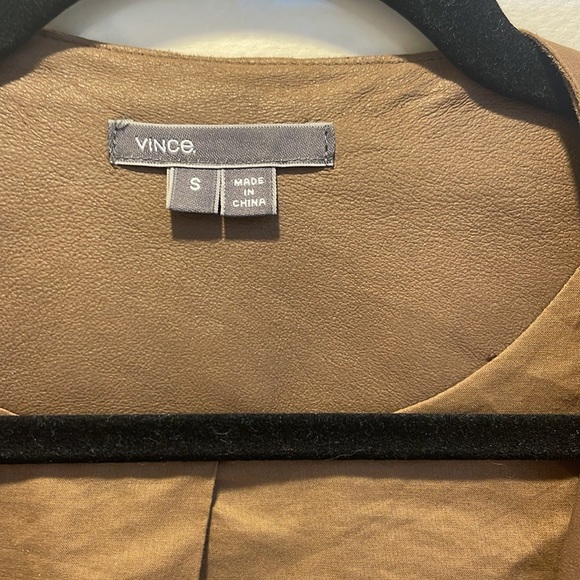 Vince Leather Draped Jacket - Picture 4 of 8